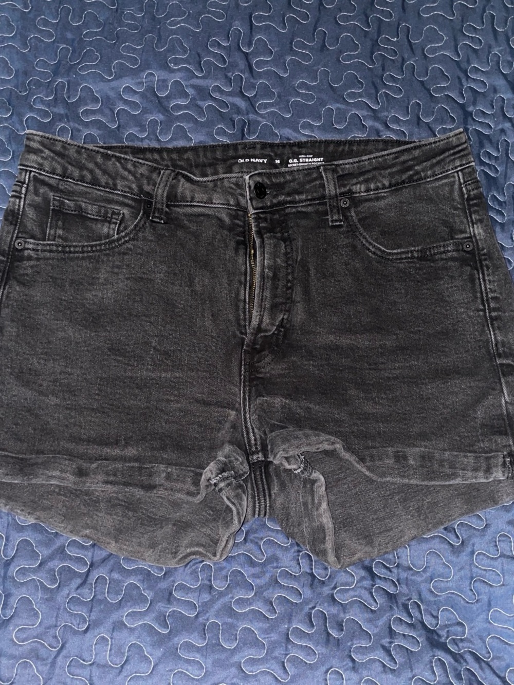 Old Navy Faded Black High-Rise Denim Shorts